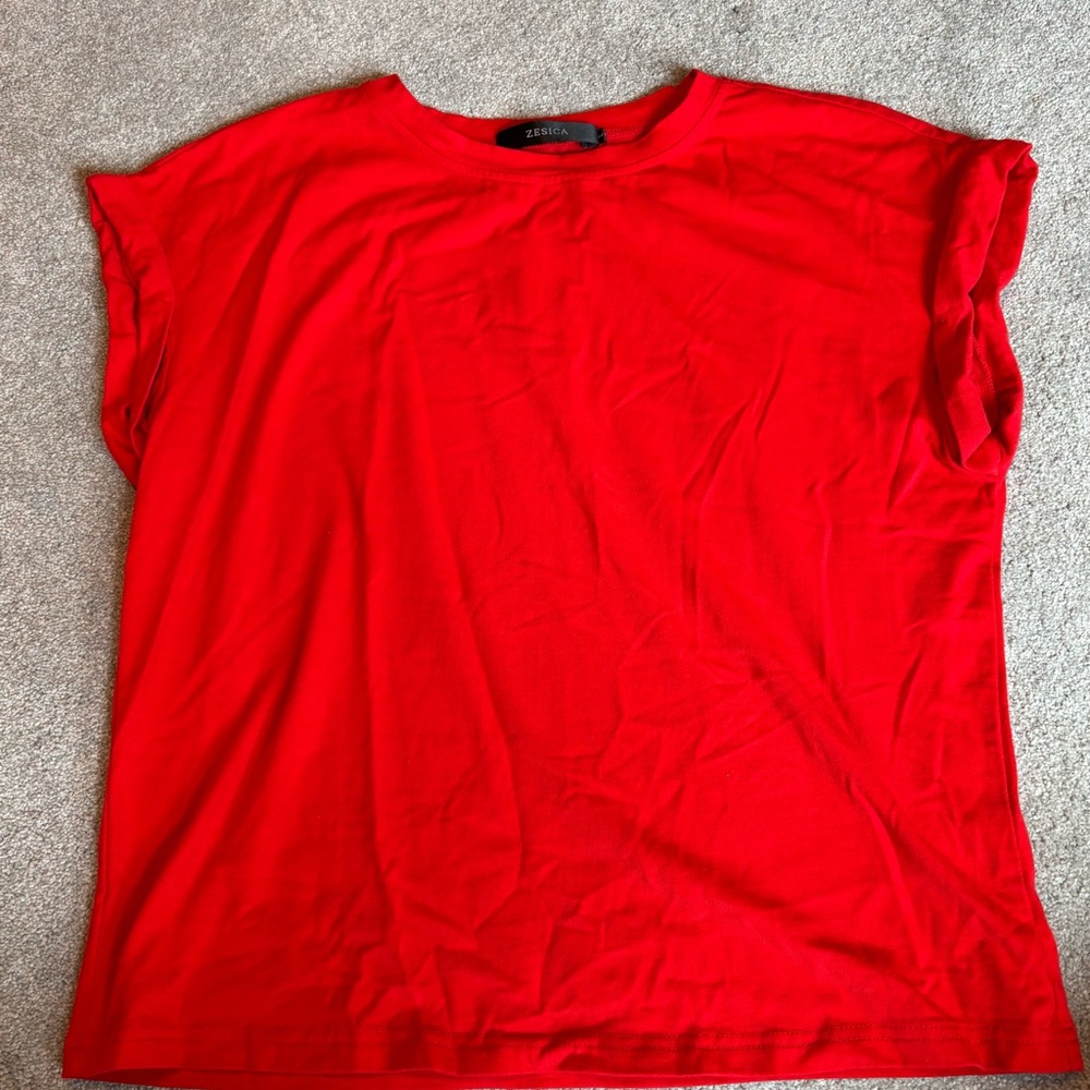Red Women's Cap Sleeve Tee